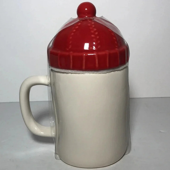 Rae Dunn- Snow Day Christmas Mug with Red Beanie Topper - Picture 3 of 5